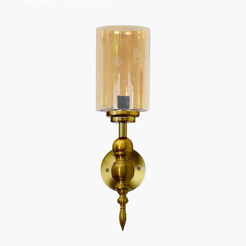 AuraGlow Versatile Glass & Metal Wall Lamp (Gold) - Set Of Two media 4