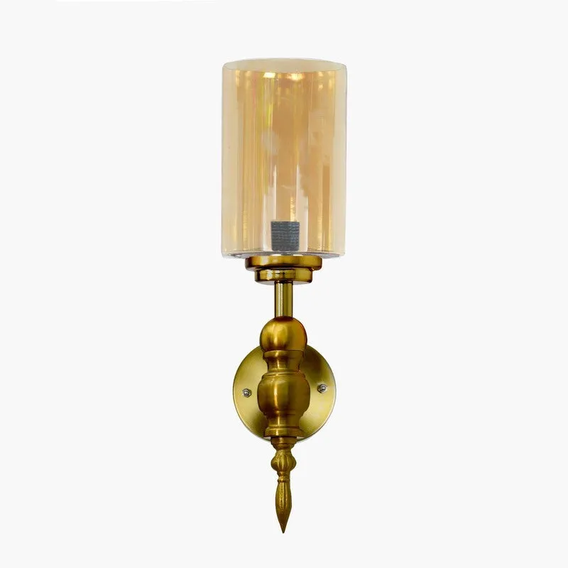 AuraGlow Versatile Glass & Metal Wall Lamp (Gold) - Set Of Two media 4