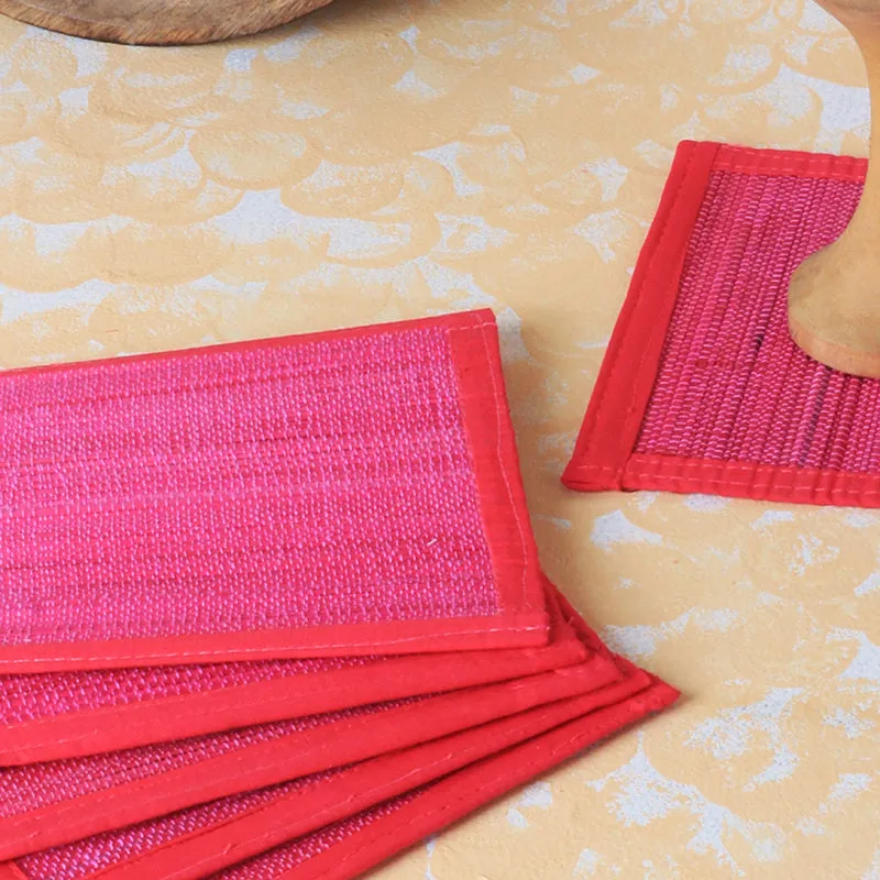 Woodland Nest Bamboo Coaster (Pink) - Set Of Six media 3