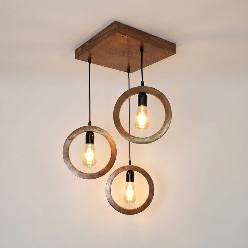 Brillante Cluster Wooden Ceiling Lamp - Brown media 6