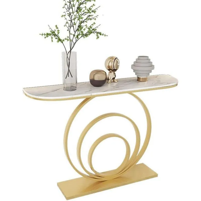 Elegant Metal Console Table with Marble Top - Medium media 5