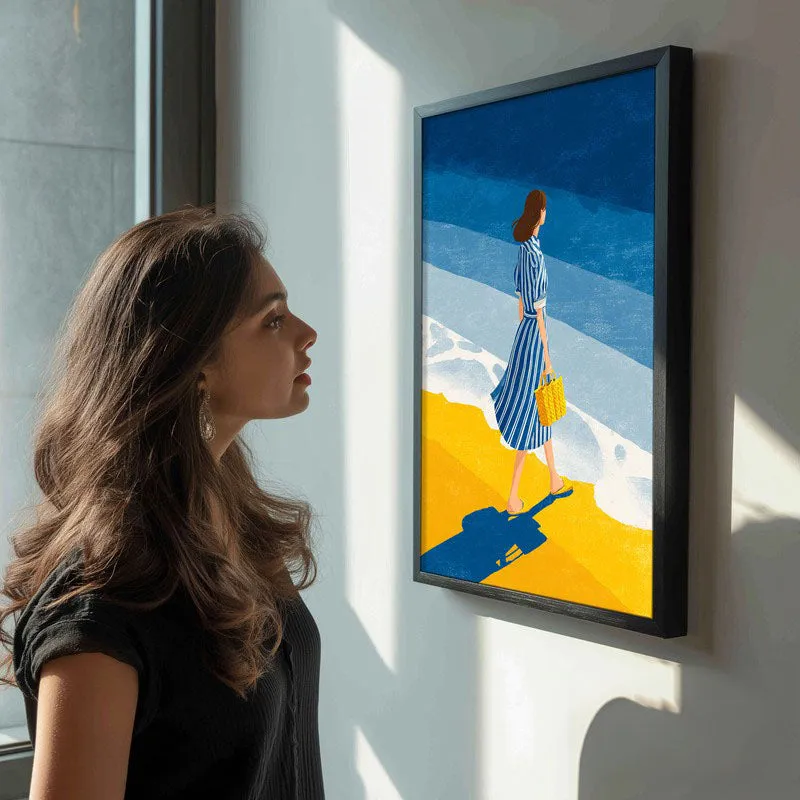 Oceanview Canvas Wall Painting - Black Frame media 5