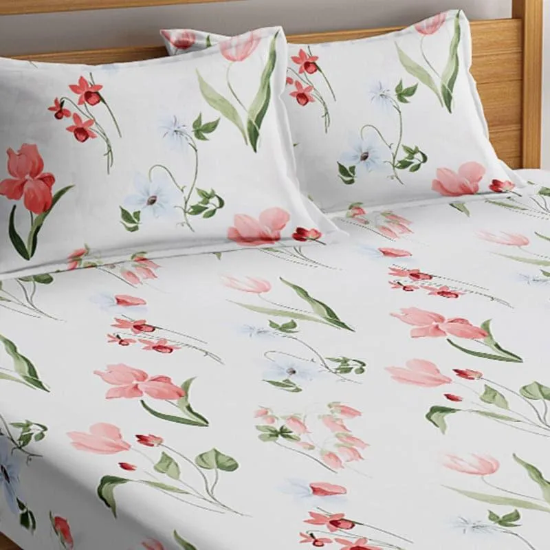 Maribou Floral Microfiber Bedsheet Old - 130 GSM media 4