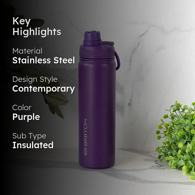 Quench Chic Hot & Cold Thermos Water Bottle (Purple) - 750 mL media 2