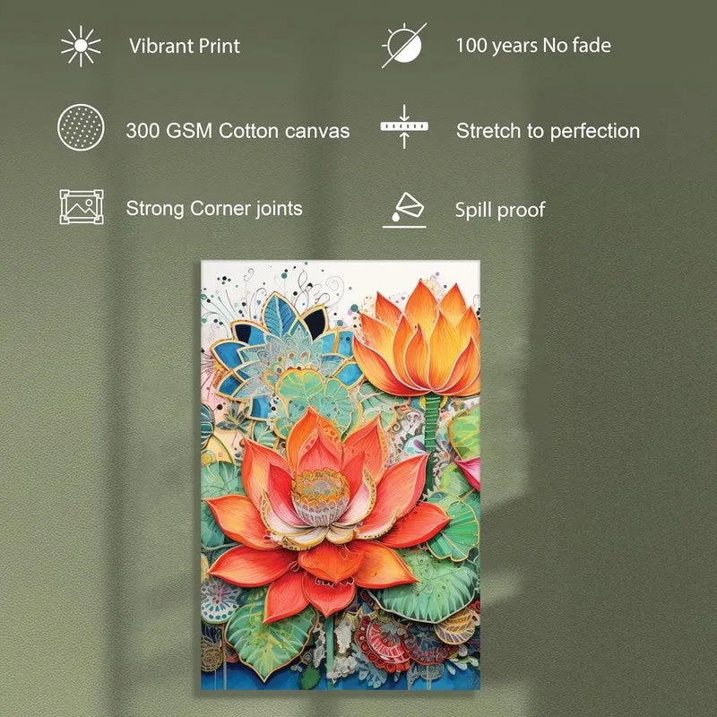 Flame Lotus Wall Art Without Frame media 8