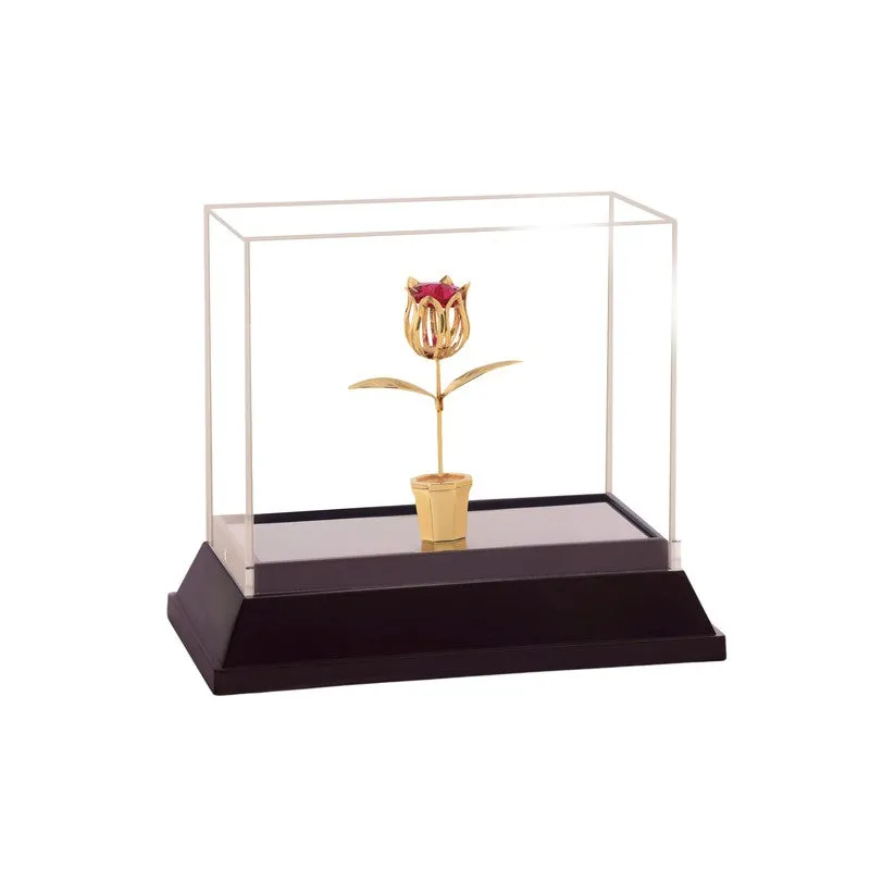 Rose Pot Crown 24K Gold Plated Mild Steel Showpiece media 4