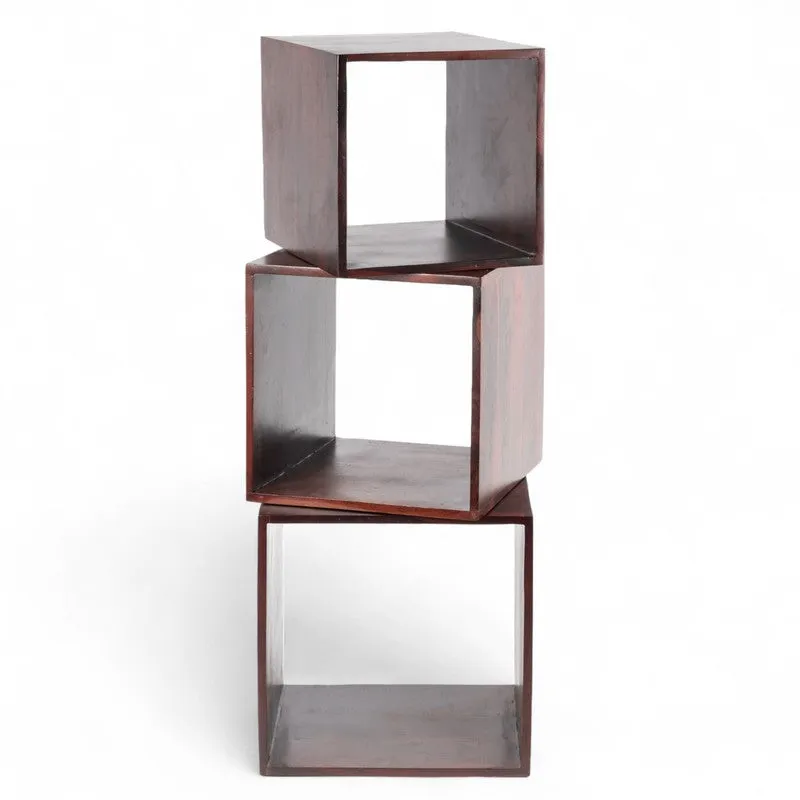 Tverox Sheesham Wooden Side & Bedside Table (Brown) - Set Of Three media 4