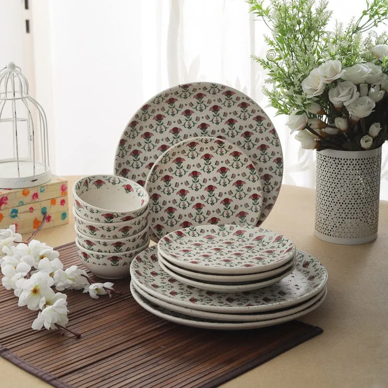 Rosetta Stoneware Dinner Set - 12 Piece Set media 1