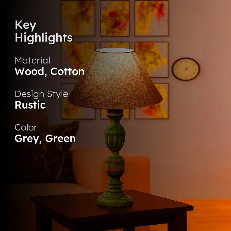 Arvello Liora Wooden Table Lamp - Grey media 2
