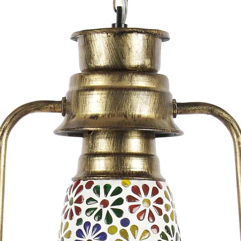 Madhura Mosaic Lantern Glass Ceiling Lamp - Gold media 3