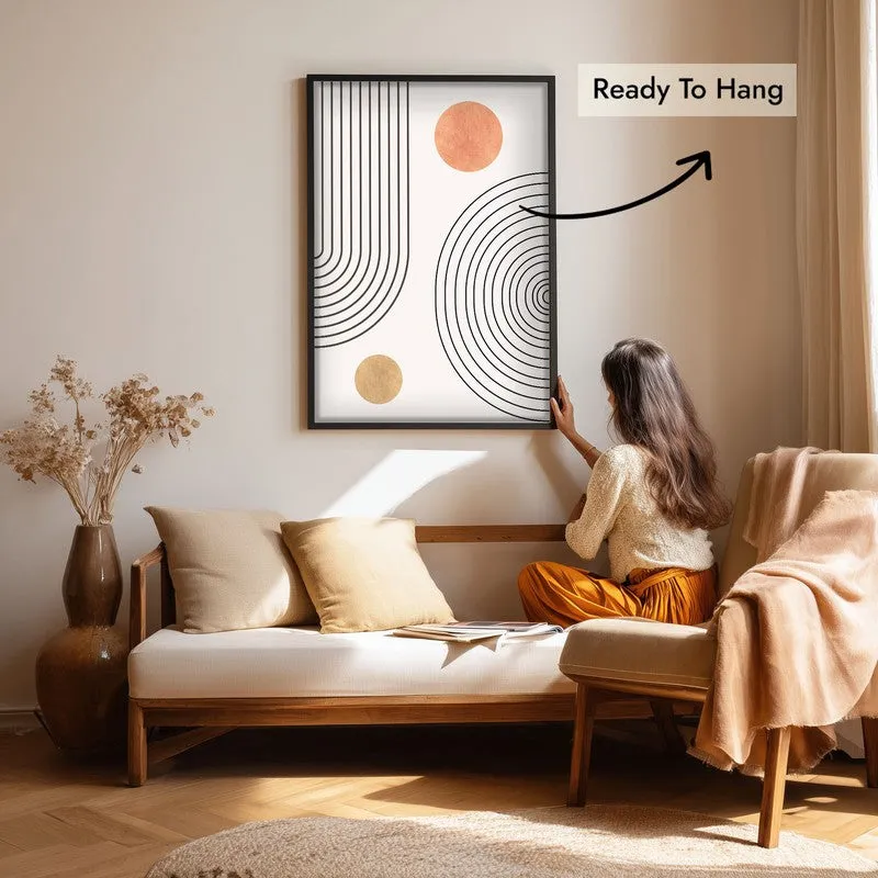 Linear Harmony Canvas Wall Painting With Black Frame media 7