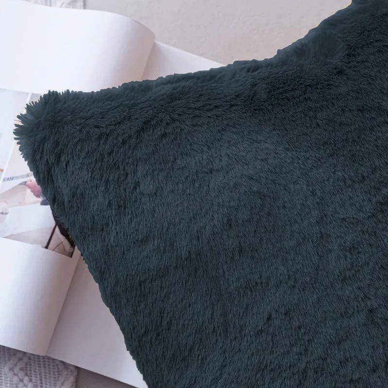 Fur Dual Cushion Cover Set (Charcoal) - Set Of Two media 6