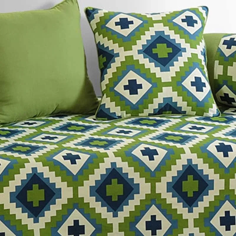 Swayam Rangoli Green Pure Cotton Diwan Set media 4