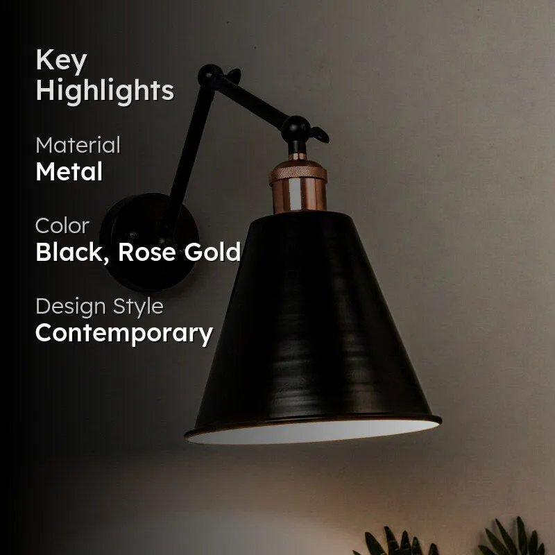 Nash Cone Metal Wall Lamp - Rose Gold media 2