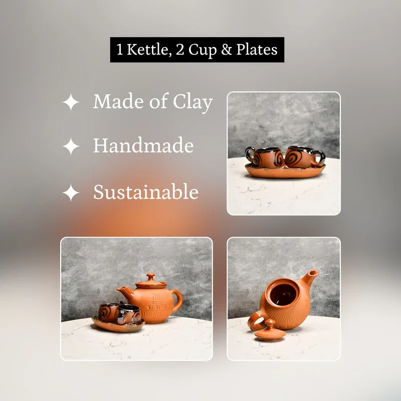 Tranquil Sip Terracotta Tea Set & Tea Pots - Four Piece Set media 7