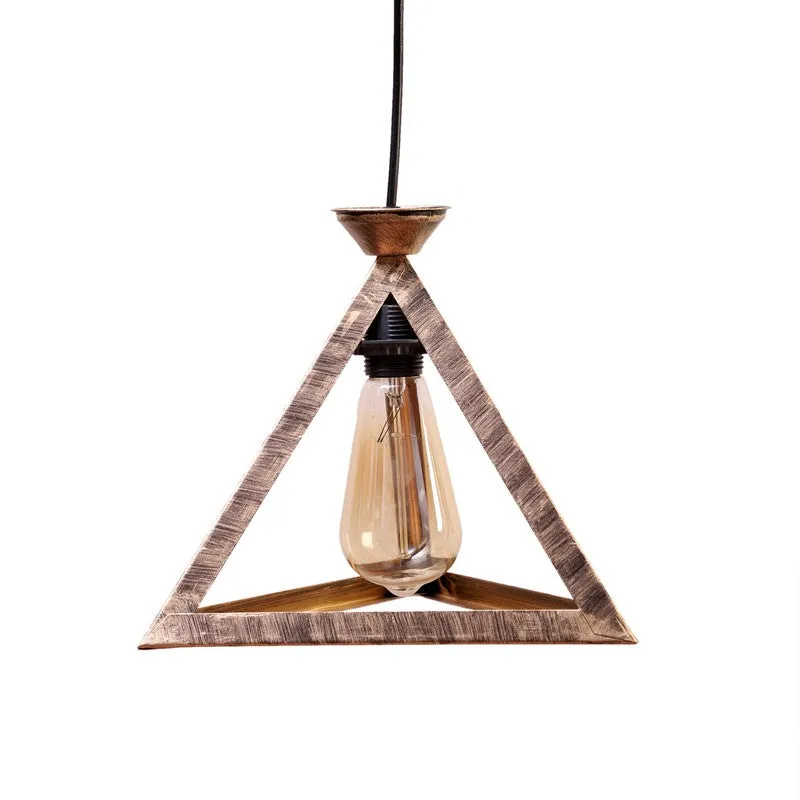 Antique Triangle Iron Ceiling Lamp media 5