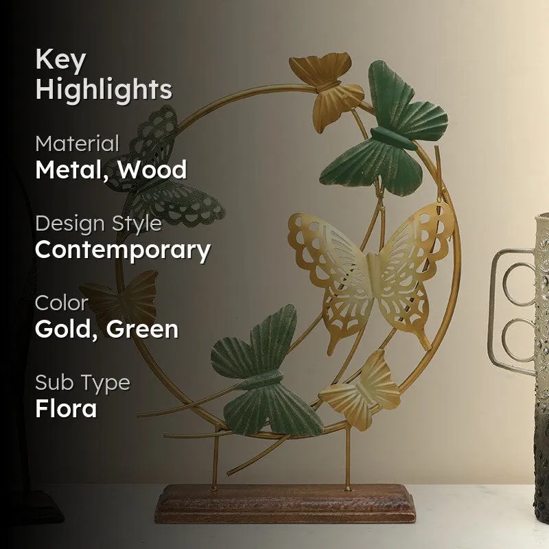 Botanic Mirage Metal & Wood Showpiece media 2