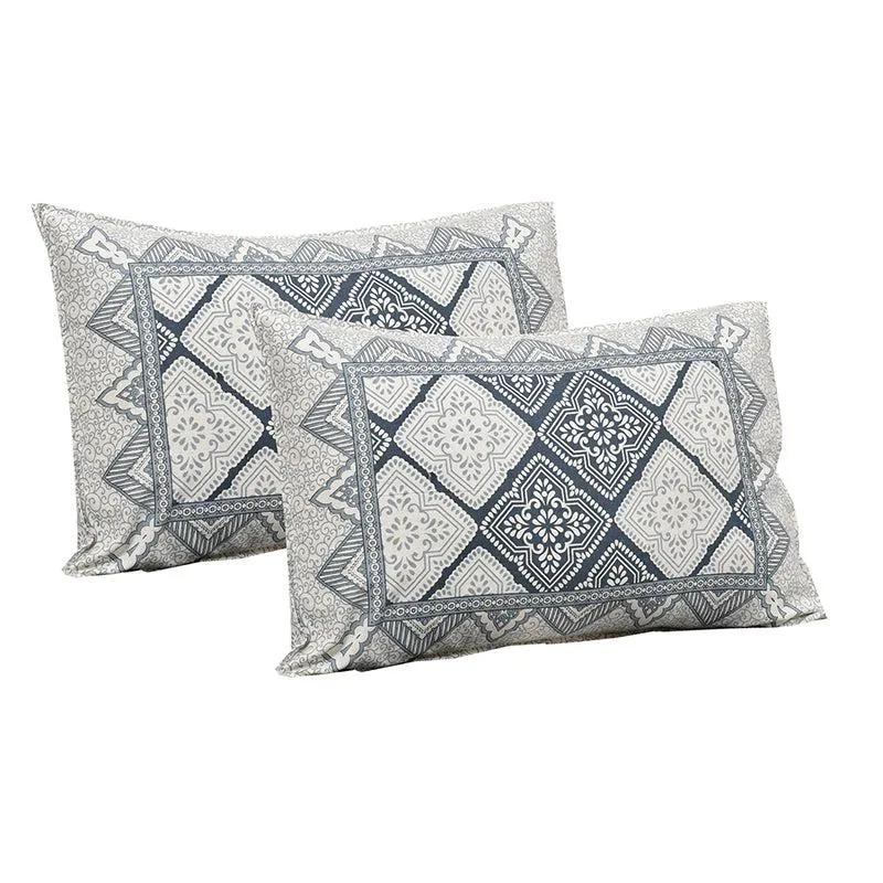 Shadh Geomatric Cotton Bedsheet (Grey) - 180 TC media 4