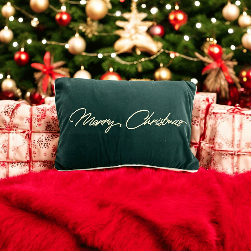 Gilded Greetings Velvet Christmas Cushion Cover - Rectangle media 3