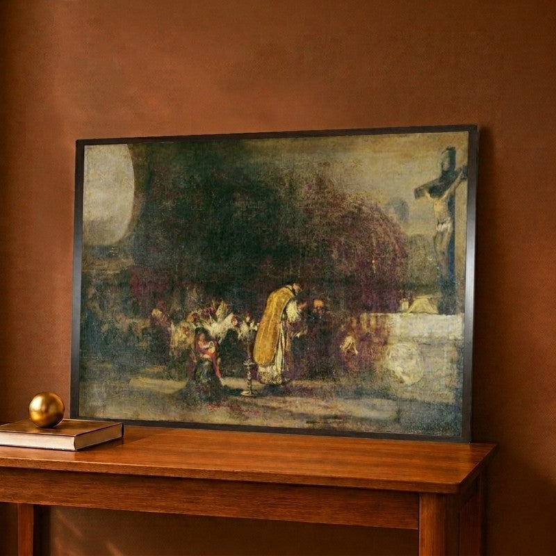 Mass Showing the Ceremony known as Churching of Women Canvas Wall Painting - 18 x 12 Inches