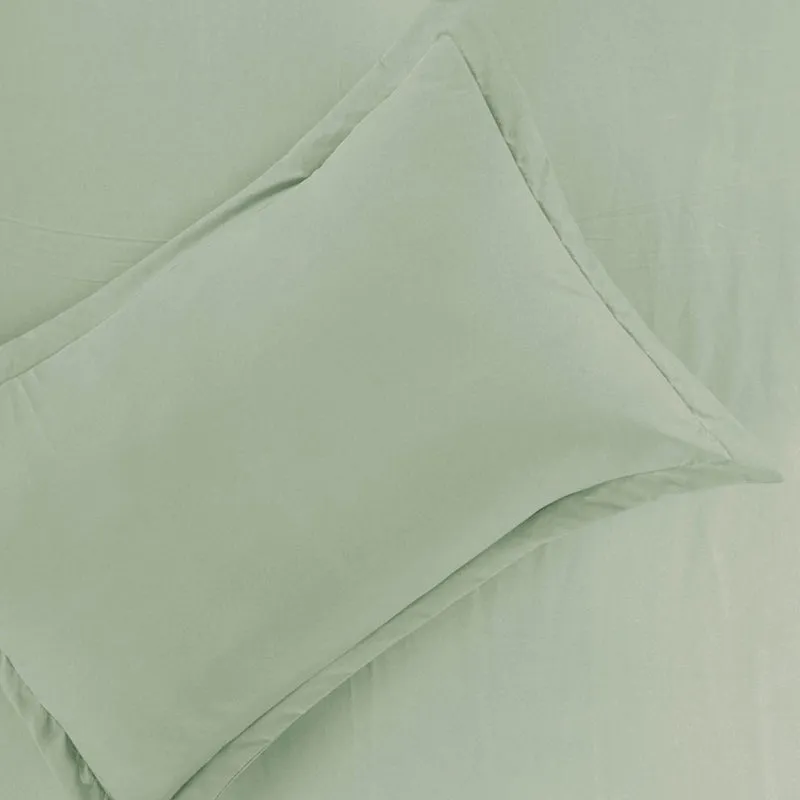 Cloud Drift Fitted Microfiber Bedsheet (Green) - 140 GSM media 4