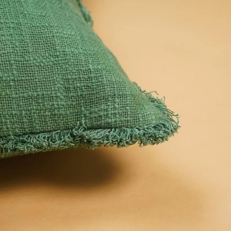 Textured Olive Green Cushion Cover - Set Of Two media 3