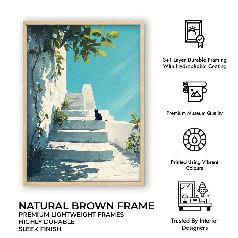 Terracotta Trail Canvas Wall Painting - Brown Frame media 10