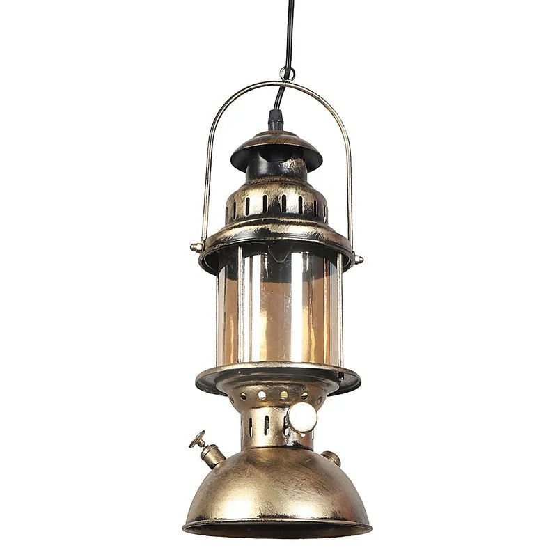 Colonial Style Lantern Iron Ceiling Lamp - Bronze media 7