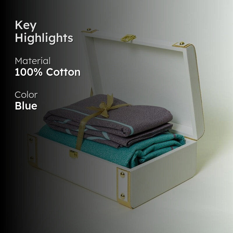 Swayam Vidisha Bedsheet Gift Set- Turquoise media 2