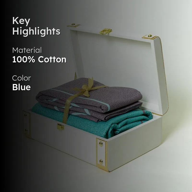 Swayam Vidisha Bedsheet Gift Set- Turquoise media 2