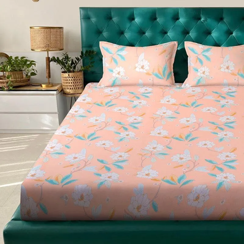 Peach Chanterelle Bedsheet - 150 GSM media 1