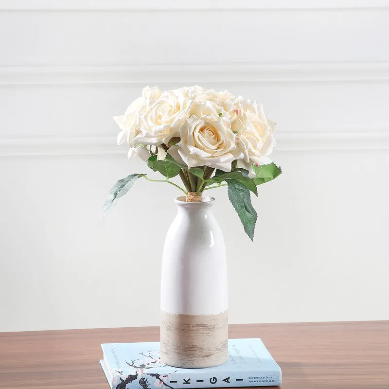 Aurielle Rose Fabric Artificial Flower - Ivory media 1