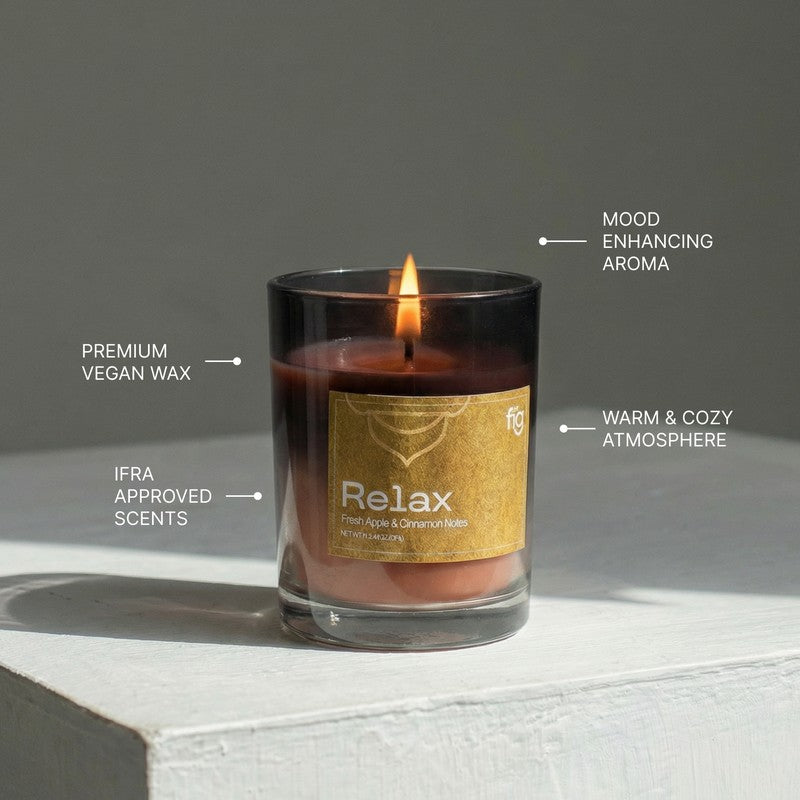 Fig Living Relax Apple & Cinnamon Palm Wax Scented Candle media 6