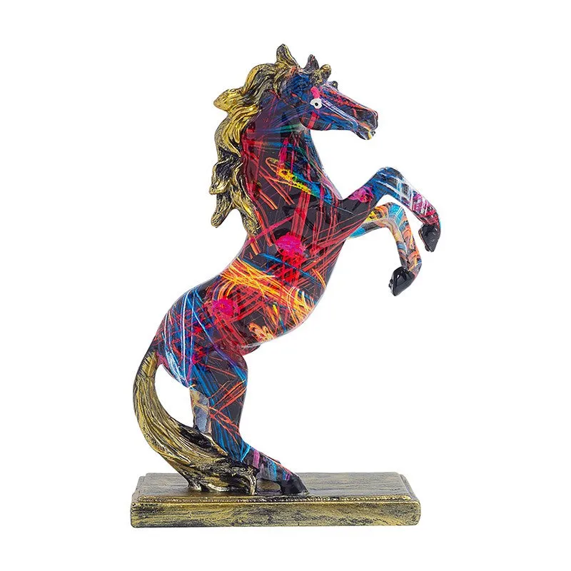Colorful Rearing Horse Showpiece - Multicolor media 4