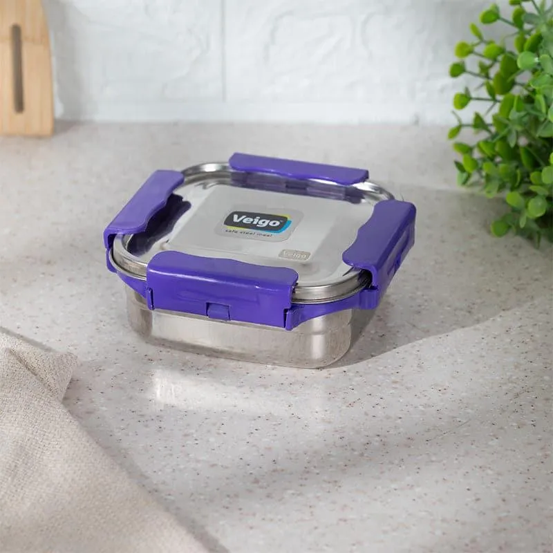 Hotserve Stainless Steel Lunch Box (Violet) - 400 mL media 1