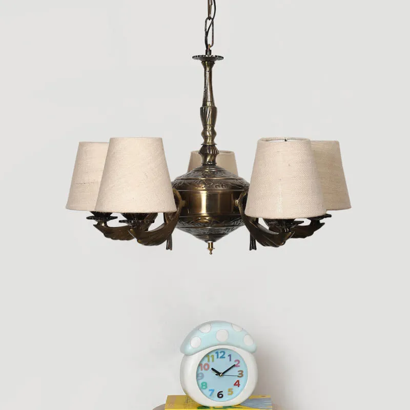 Whimsical Conical Golden Antique Ceiling Lamp media 2
