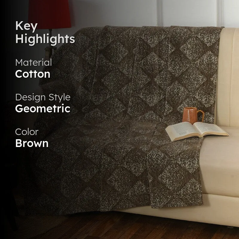 Cozelle Geometric Cotton Throws - Brown media 2