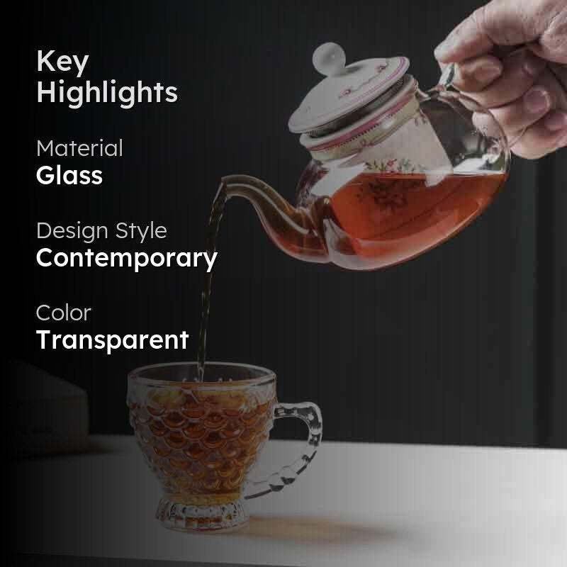 Fish Glass Tea Cup (200 mL Each) -  Set of Six media 2