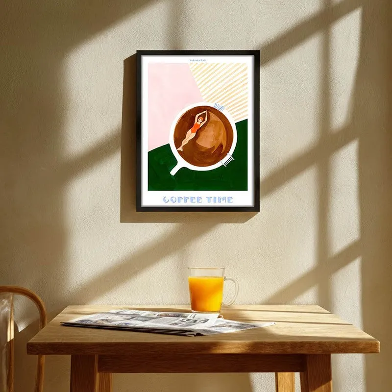 FloatingCoffee Archival Canvas Wall Art - Black media 1