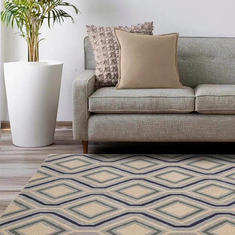 Faramir Hand Tufted Geometric Wool & Nylon Carpet - Grey media 8