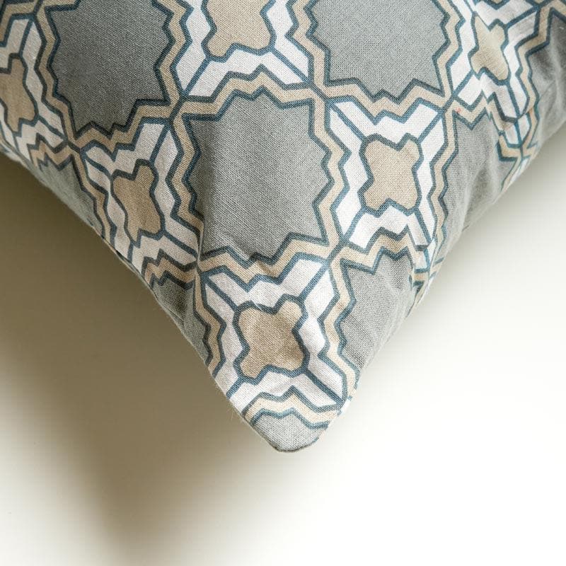 Marrakesh Tile Cotton Cushion Cover (Grey) - Set Of Two media 4