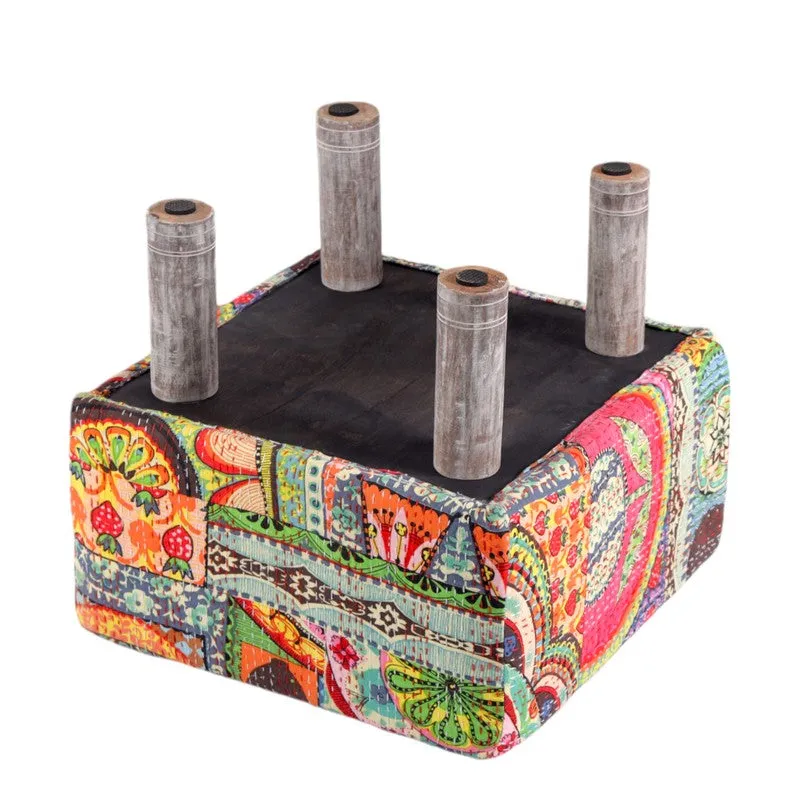 Vrixon Acacia Wooden Ottomans - Multicolor media 6