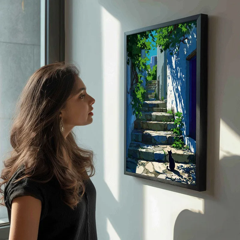 Old Town Canvas Wall Painting - Black Frame media 5