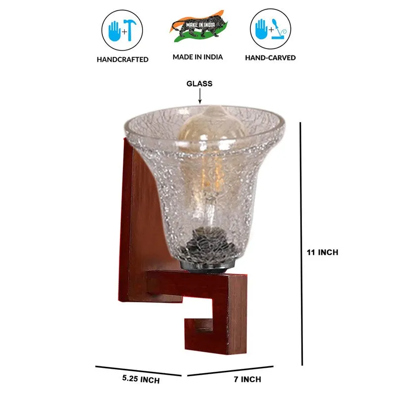 Crystal Flare Walnut Base Glass Wall Lamp media 8