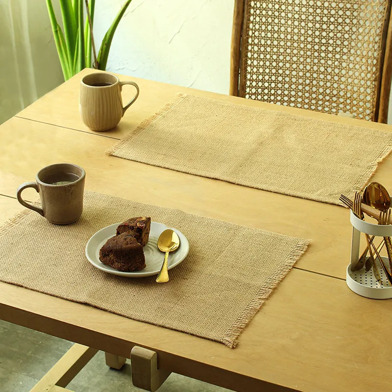 Opus Cotton Table Mat (Beige) - Set Of Two media 1