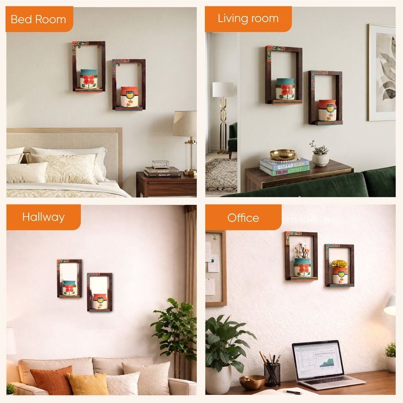 Kriti Ethnik Ceremic & Wood Wall Accent - Four Piece Set media 9