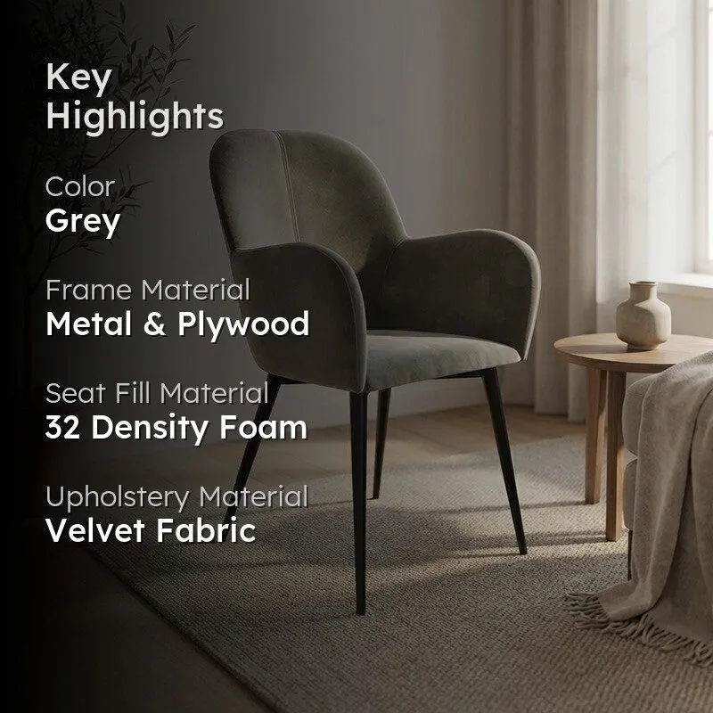 Fernix Metal Accent Chair - Grey media 2