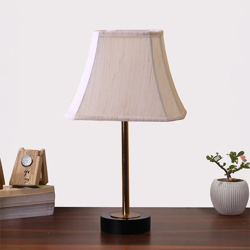 Ceylon Rodin Wooden Table Lamp - OffWhite,Gold,Black media 3
