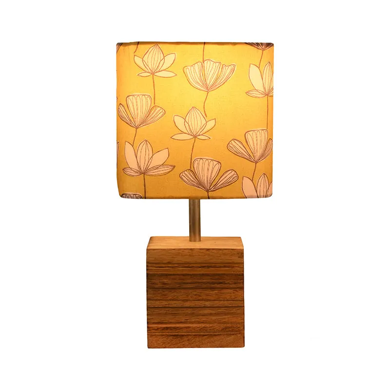 Flora Cube Fabric Table Lamp - Yellow media 3