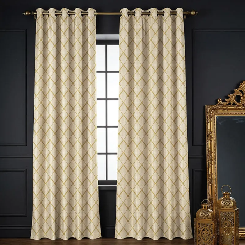 Urban Space Brocade Blackout Curtain (Soft Brown) - Set Of Two media 2